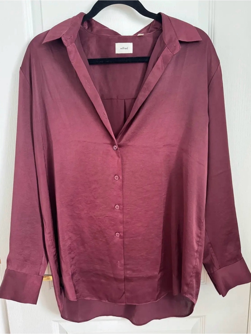 Aritzia Wilfred Sail Shirt (Satin Button-Front Blouse)